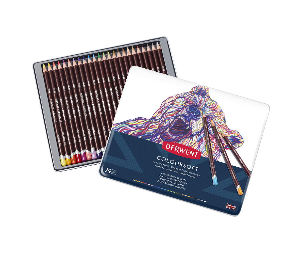 Derwent Coloursoft Pencil Tin of 24 Pencils (DCS0701027) Derwent Coloursoft Pencil Tin of 24 Pencils (DCS0701027)