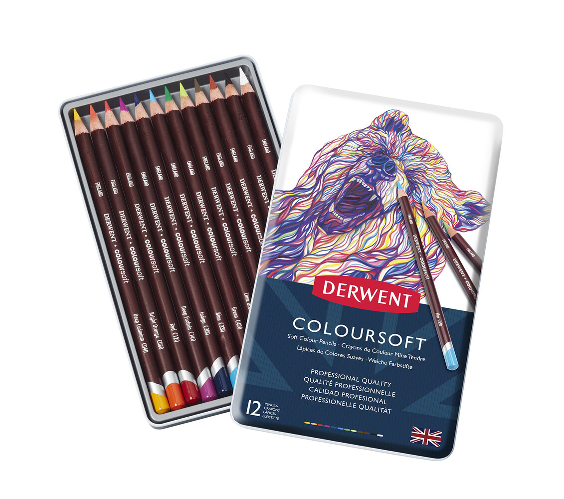 Derwent Coloursoft Pencil Tin of 12 Pencils (DCS0701026) Derwent Coloursoft Pencil Tin of 12 Pencils (DCS0701026)