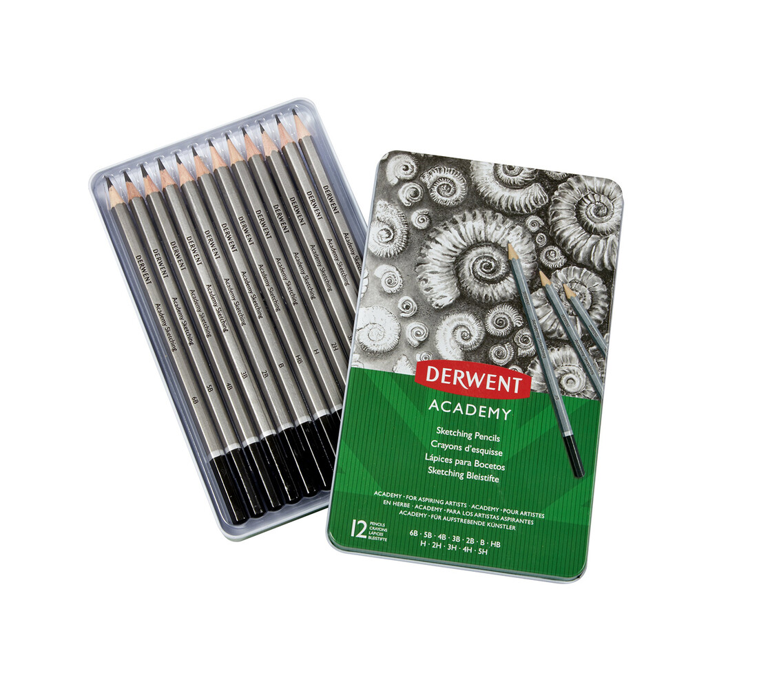 Derwent Academy Sketching Pencil Tin of 12 Pencils (DAC2301946) Derwent Academy Sketching Pencil Tin of 12 Pencils (DAC2301946)