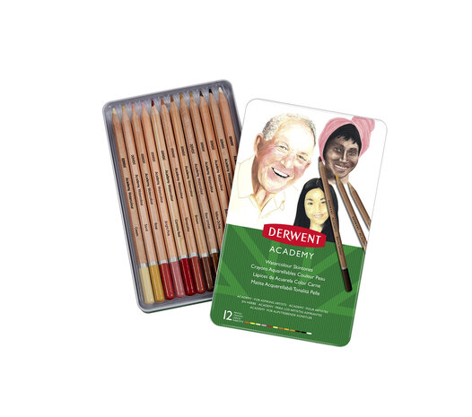 Derwent Academy Watercolour Pencil Portrait Tin of 12 Pencils (DAC2300386) Derwent Academy Watercolour Pencil Portrait Tin of 12 Pencils (DAC2300386)