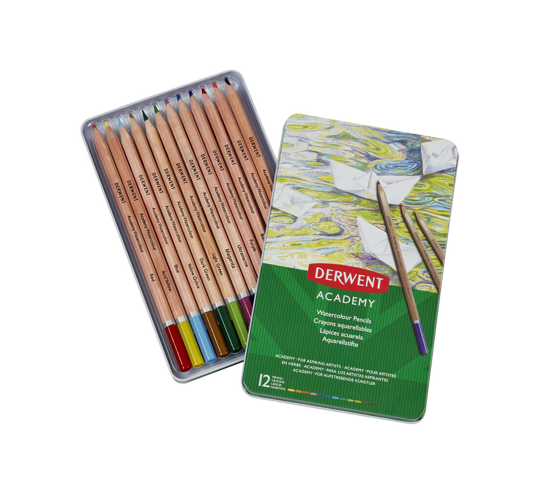 Derwent Academy Watercolour Pencil Tin of 12 Pencils (DAC2301941) Derwent Academy Watercolour Pencil Tin of 12 Pencils (DAC2301941)
