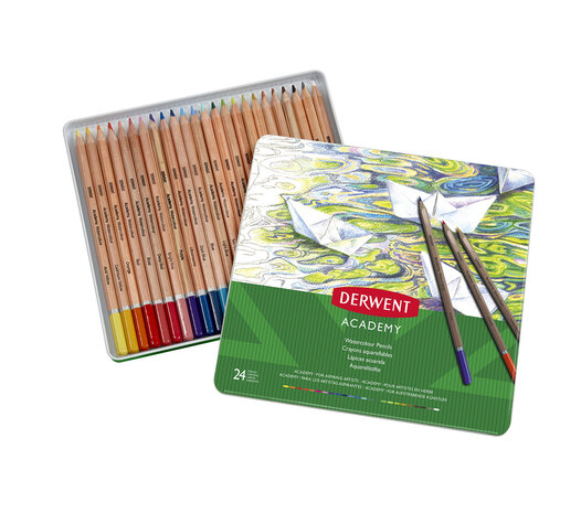 Derwent Academy Watercolour Pencil Tin of 24 Pencils (DAC2301942) Derwent Academy Watercolour Pencil Tin of 24 Pencils (DAC2301942)