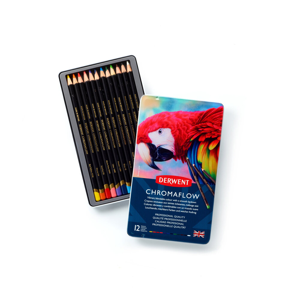 Derwent Chromaflow Pencil Tin of 12 Pencils (DCF2305856) Derwent Chromaflow Pencil Tin of 12 Pencils (DCF2305856)