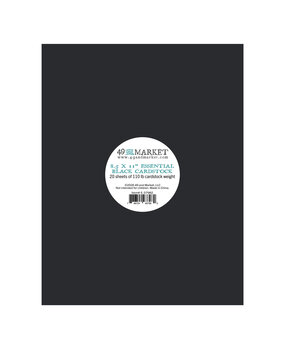 49 and Market Essential Black 8.5x11 Inch Cardstock (E-37982)