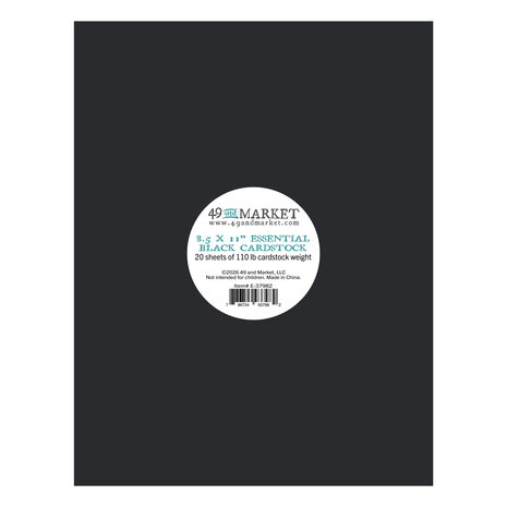 49 and Market Essential Black 8.5x11 Inch Cardstock (E-37982) 49 and Market Essential Black 8.5x11 Inch Cardstock (E-37982)