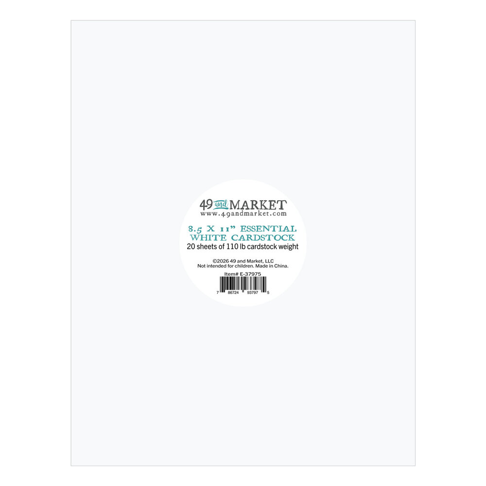 49 & Market Essential White 8.5x11 Inch Cardstock (E-37975) 49 & Market Essential White 8.5x11 Inch Cardstock (E-37975)