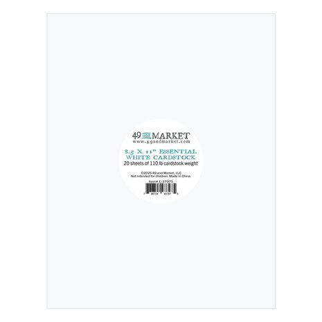 49 & Market Essential White 8.5x11 Inch Cardstock (E-37975) 49 & Market Essential White 8.5x11 Inch Cardstock (E-37975)