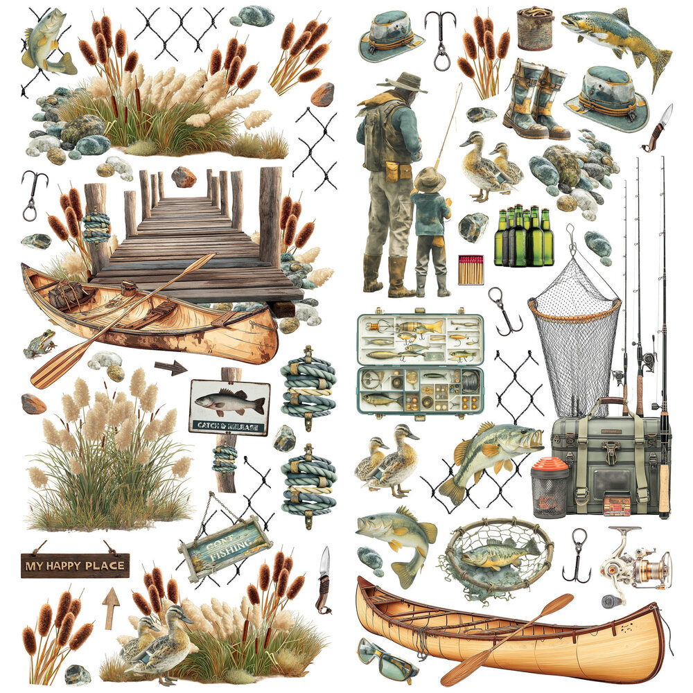 49 and Market Campfire Memories Laser Cut Elements Fishing by Dennis Bruton (DCM-37456) 49 and Market Campfire Memories Laser Cut Elements Fishing by Dennis Bruton (DCM-37456)