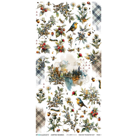 Ranger Campfire Memories 6x12 Inch Blendable Rub-on Transfer Set by Dennis Bruton (DCM-37425)