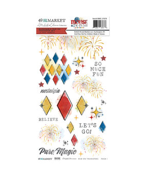 49 and Market Mouse & Co. 6x12 Inch Blendable Rub-on Transfer Set by Michelle Coleman (MMC-37678)