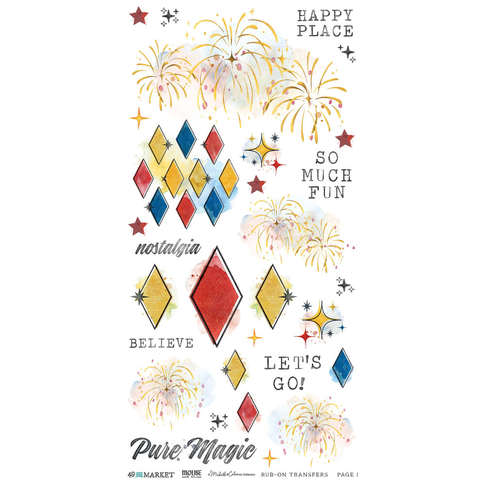 49 and Market Mouse & Co. 6x12 Inch Blendable Rub-on Transfer Set by Michelle Coleman (MMC-37678) 49 and Market Mouse & Co. 6x12 Inch Blendable Rub-on Transfer Set by Michelle Coleman (MMC-37678)