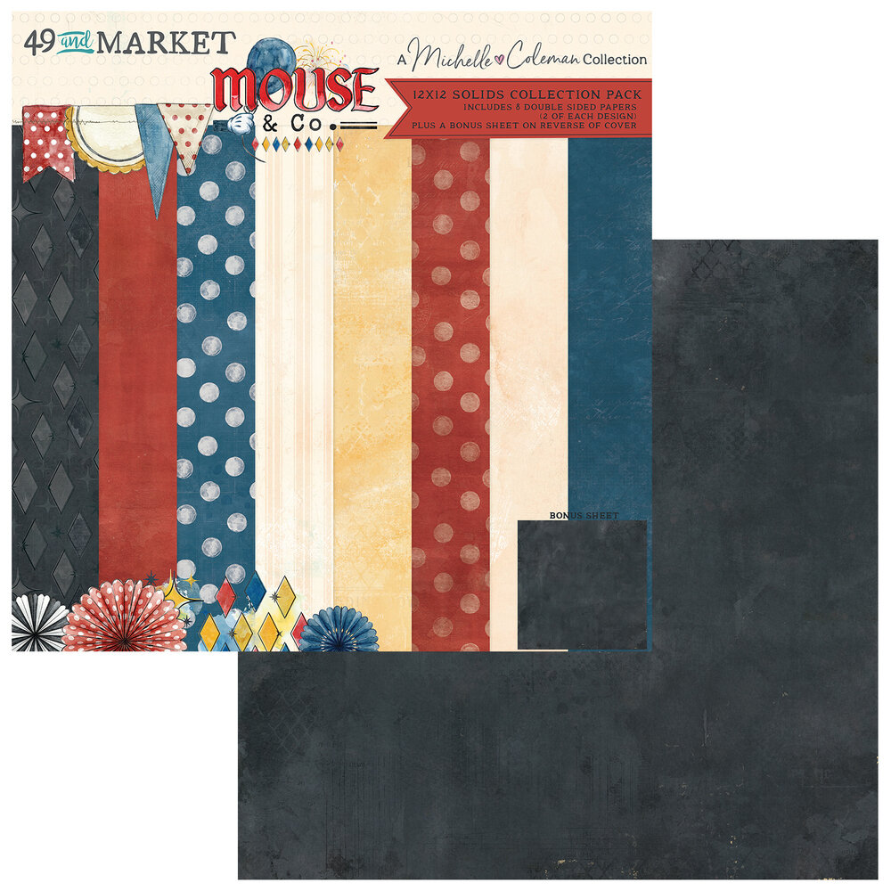 49 and Market Mouse & Co. 12x12 Inch Solids Collection Pack by Michelle Coleman (MMC-37524)