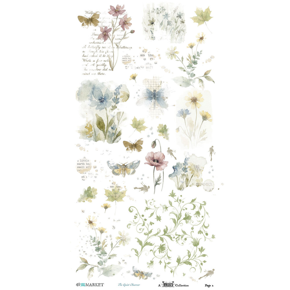 Ranger The Quiet Observer 6x12 Inch Blendable Rub-on Transfer Set by Arthouse Whimsy (TQO-37180) Ranger The Quiet Observer 6x12 Inch Blendable Rub-on Transfer Set by Arthouse Whimsy (TQO-37180)