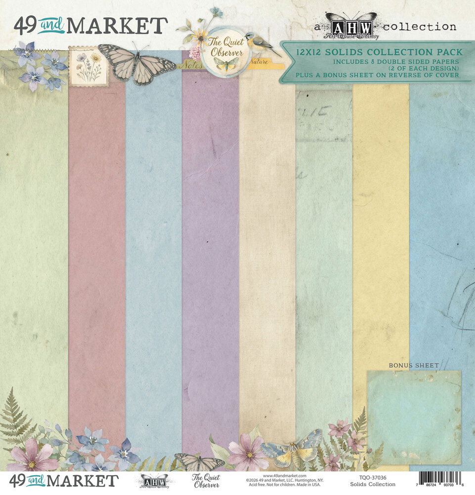 49 & Market The Quiet Observer 12x12 Inch Solids Collection Pack by Arthouse Whimsy (TQO-37036) 49 & Market The Quiet Observer 12x12 Inch Solids Collection Pack by Arthouse Whimsy (TQO-37036)