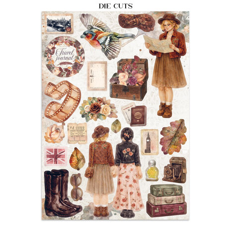 Stamperia Our Way Junk Journal Stickers, Backgrounds, Cut-Outs (SBJK30) Stamperia Our Way Junk Journal Stickers, Backgrounds, Cut-Outs (SBJK30)