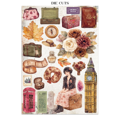 Stamperia Our Way Junk Journal Stickers, Backgrounds, Cut-Outs (SBJK30) Stamperia Our Way Junk Journal Stickers, Backgrounds, Cut-Outs (SBJK30)