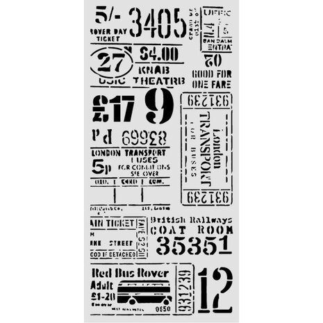 Stamperia Our Way Thick Stencils 12x25cm Tickets (KSTDL179)