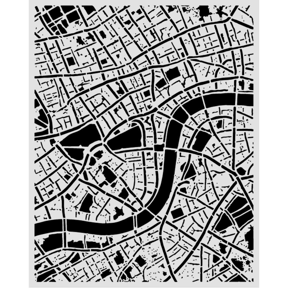 Stamperia Our Way Thick Stencils 20x25cm Street Map (KSTD225)