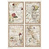 Stamperia Flowers and Poems A4 Rice Paper 4 Cards (6pcs) (DFSA41159)