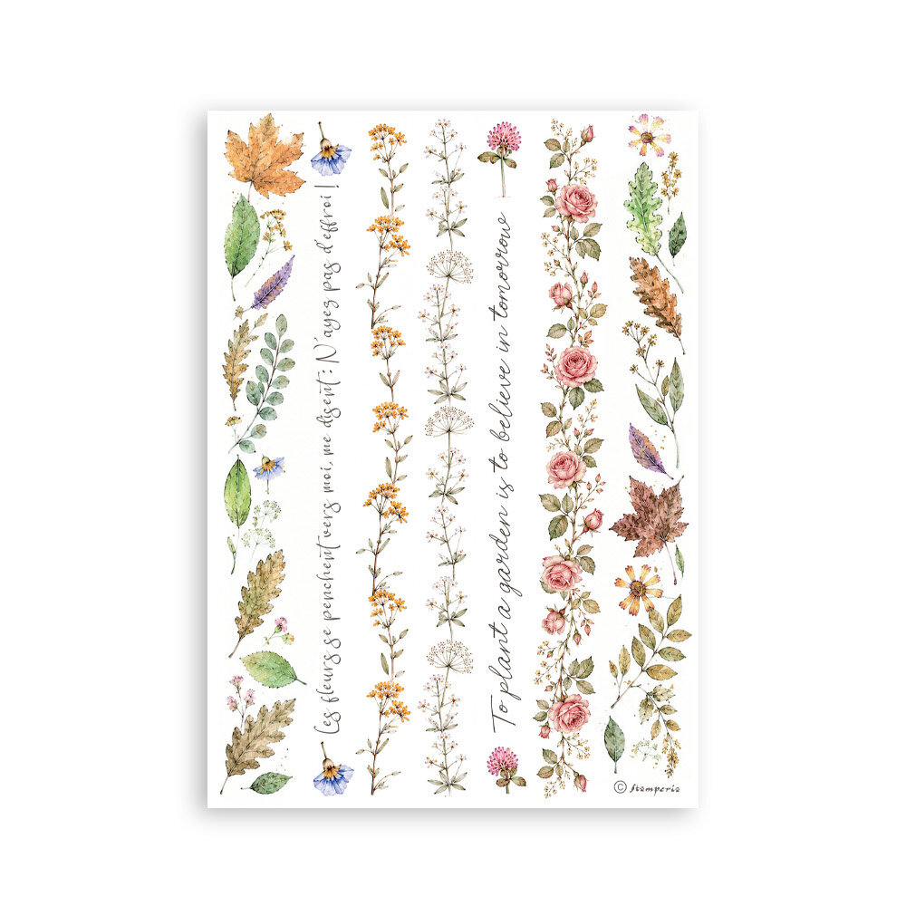 Stamperia Flowers and Poems A5 Washi Pad (8pcs) (SBW37) Stamperia Flowers and Poems A5 Washi Pad (8pcs) (SBW37)