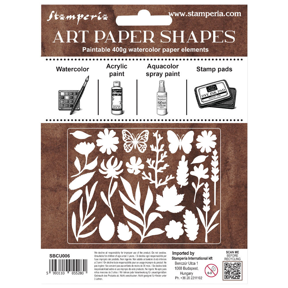 Stamperia Flowers and Poems Art Paper Shapes Laser Cut (SBCU006) Stamperia Flowers and Poems Art Paper Shapes Laser Cut (SBCU006)