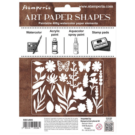 Stamperia Flowers and Poems Art Paper Shapes Laser Cut (SBCU006) Stamperia Flowers and Poems Art Paper Shapes Laser Cut (SBCU006)