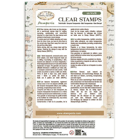 Stamperia Flowers and Poems Clear Stamps (WTK247) Stamperia Flowers and Poems Clear Stamps (WTK247)
