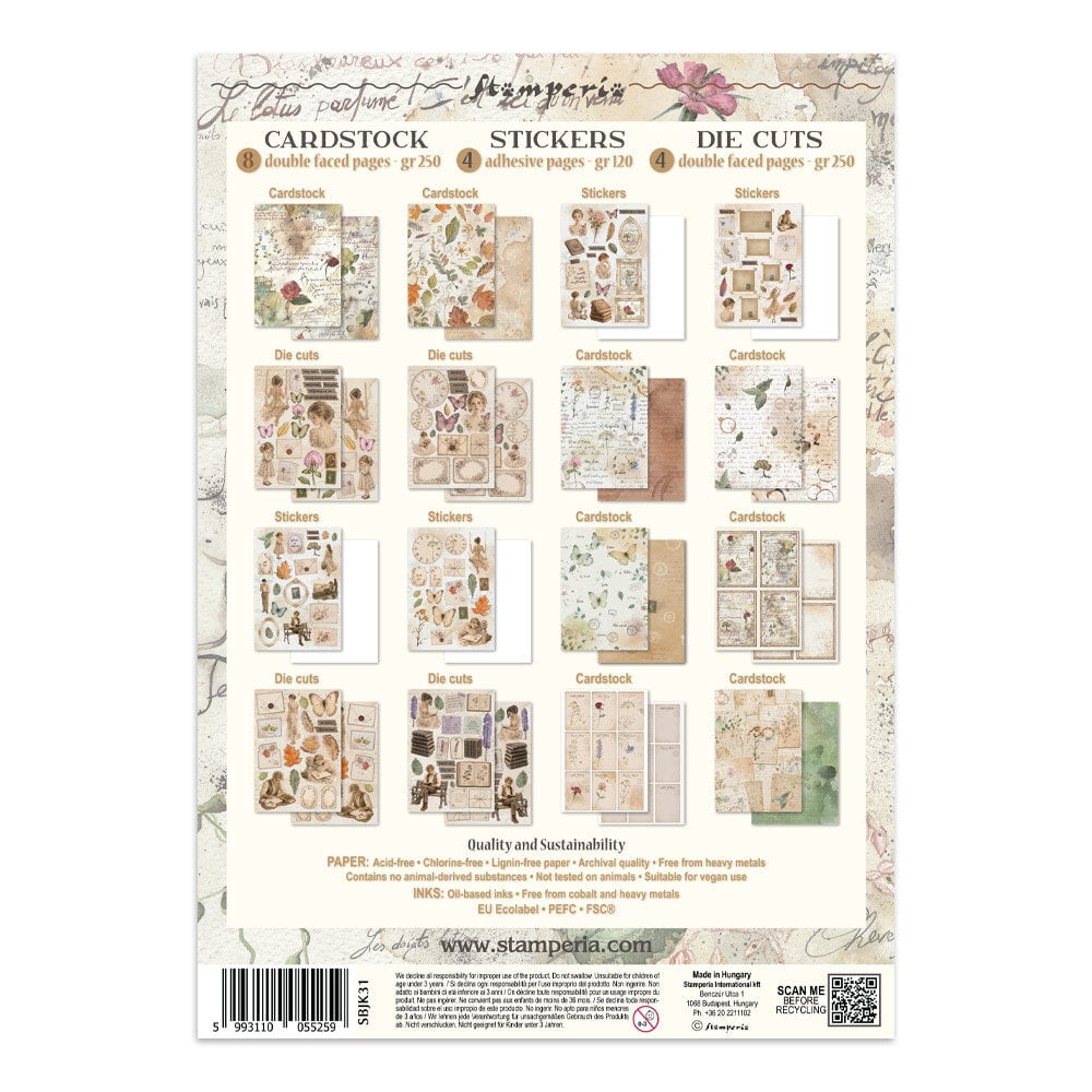 Stamperia Flowers and Poems Junk Journal Stickers, Backgrounds, Cut-Outs (SBJK31) Stamperia Flowers and Poems Junk Journal Stickers, Backgrounds, Cut-Outs (SBJK31)
