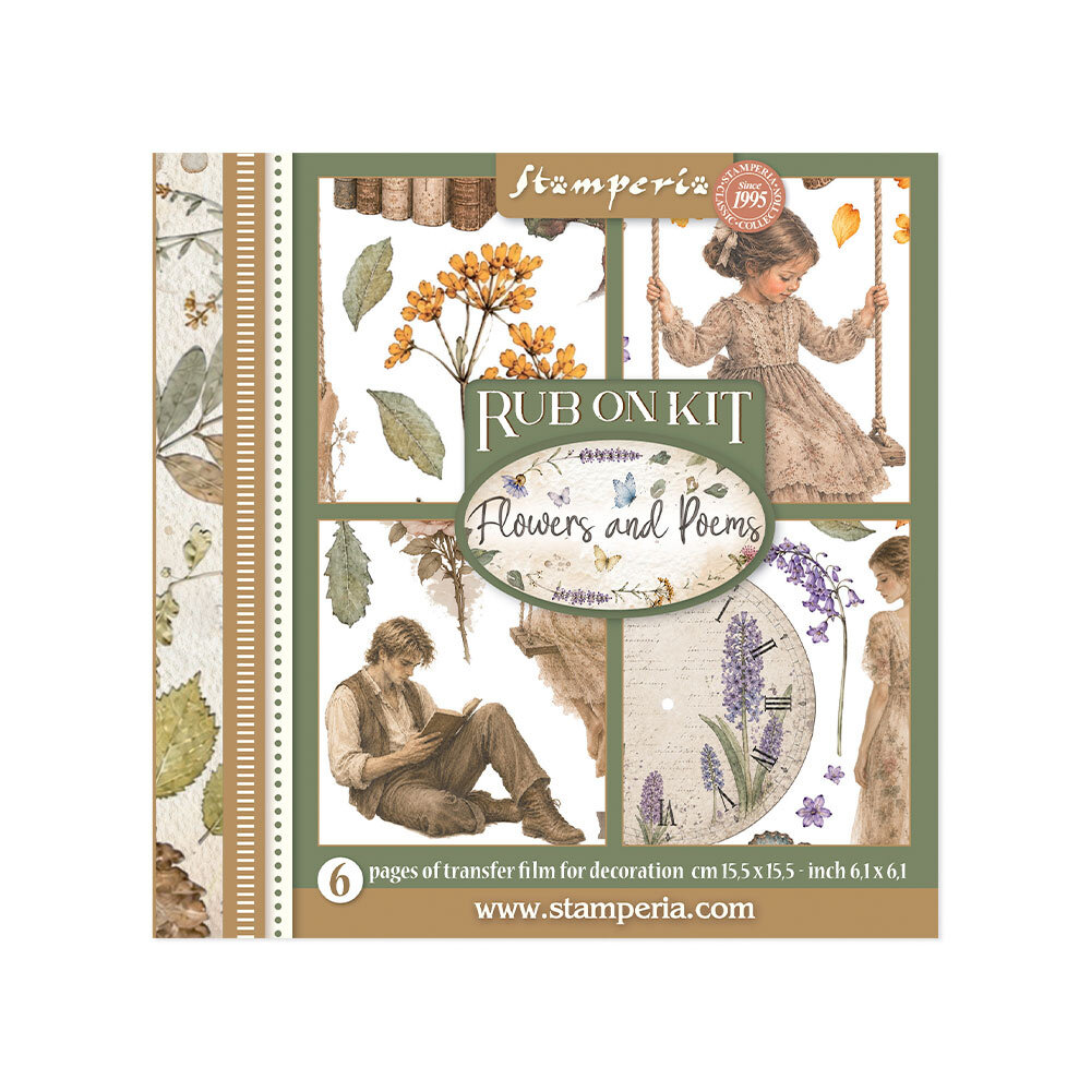 Stamperia Flowers and Poems Rub-On 15,5x15x5cm Assortment (6pcs) (DFLRBX24) Stamperia Flowers and Poems Rub-On 15,5x15x5cm Assortment (6pcs) (DFLRBX24)