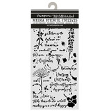 Stamperia Flowers and Poems Thick Stencils 12x25cm Flowers and Writings (KSTDL175)