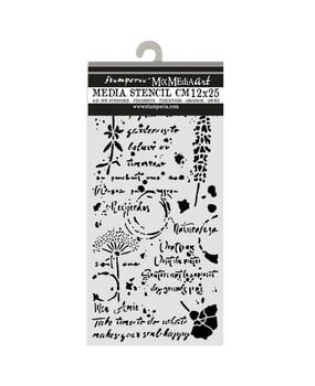 Stamperia Flowers and Poems Thick Stencils 12x25cm Flowers and Writings (KSTDL175)