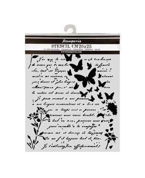 Stamperia Flowers and Poems Thick Stencils 20x25cm Letter and Butterflies (KSTD220)