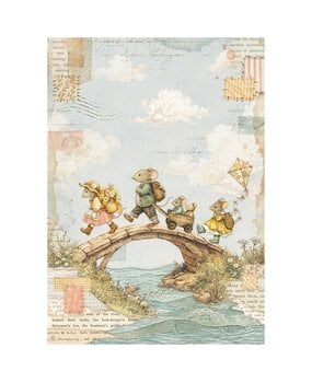 Stamperia Cozy Family A4 Rice Paper The Bridge (6pcs) (DFSA41165)