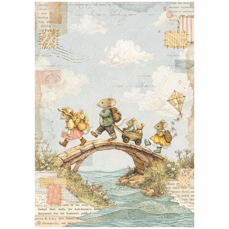 Stamperia Cozy Family A4 Rice Paper The Bridge (6pcs) (DFSA41165)