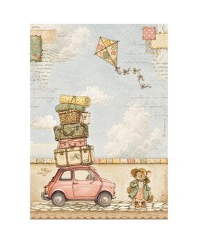 Stamperia Cozy Family A4 Rice Paper The Car (6pcs) (DFSA41166)