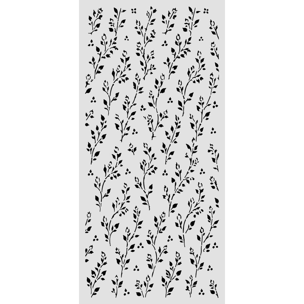 Stamperia Cozy Family Thick Stencils 12x25cm Sprig Pattern (KSTDL178) Stamperia Cozy Family Thick Stencils 12x25cm Sprig Pattern (KSTDL178)