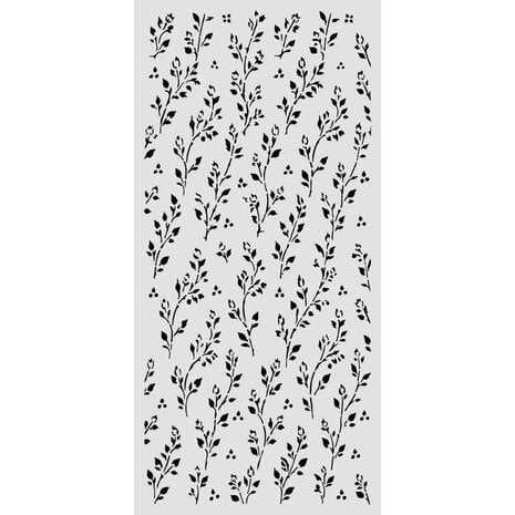 Stamperia Cozy Family Thick Stencils 12x25cm Sprig Pattern (KSTDL178) Stamperia Cozy Family Thick Stencils 12x25cm Sprig Pattern (KSTDL178)