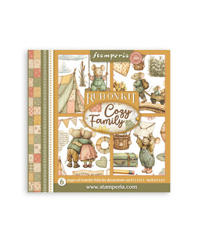 Stamperia Cozy Family Rub-On 15,5x15x5cm Assortment (6pcs) (DFLRBX25)