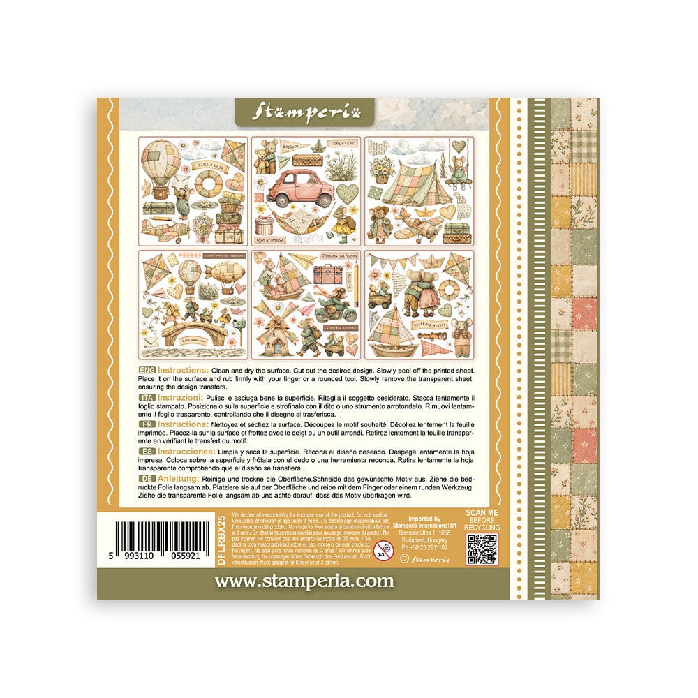 Stamperia Cozy Family Rub-On 15,5x15x5cm Assortment (6pcs) (DFLRBX25)