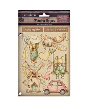 Stamperia Cozy Family A5 Colored Wooden Shapes (KLSP210)