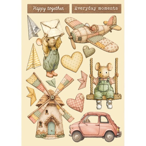 Stamperia Cozy Family A5 Colored Wooden Shapes (KLSP210)