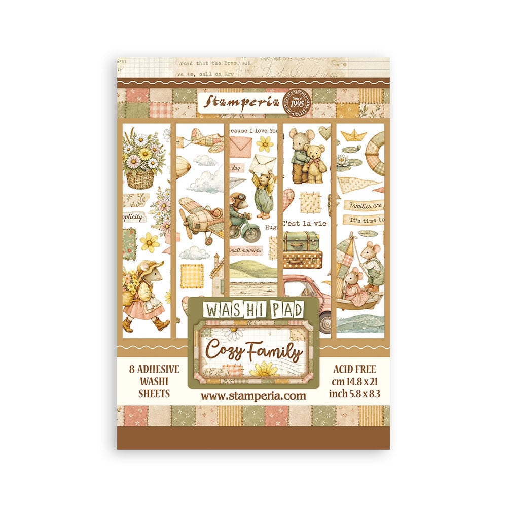 Stamperia Cozy Family A5 Washi Pad (8pcs) (SBW38) Stamperia Cozy Family A5 Washi Pad (8pcs) (SBW38)