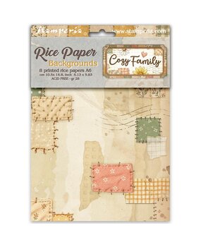 Stamperia Cozy Family A6 Rice Paper Backgrounds Selection (8pcs) (DFSAK6063)