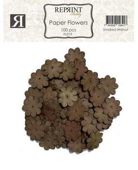 Reprint Paper Flowers Smoked Walnut (100pcs) (FL019)