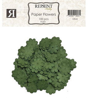 Reprint Paper Flowers Olive (100pcs) (FL021) Reprint Paper Flowers Olive (100pcs) (FL021)