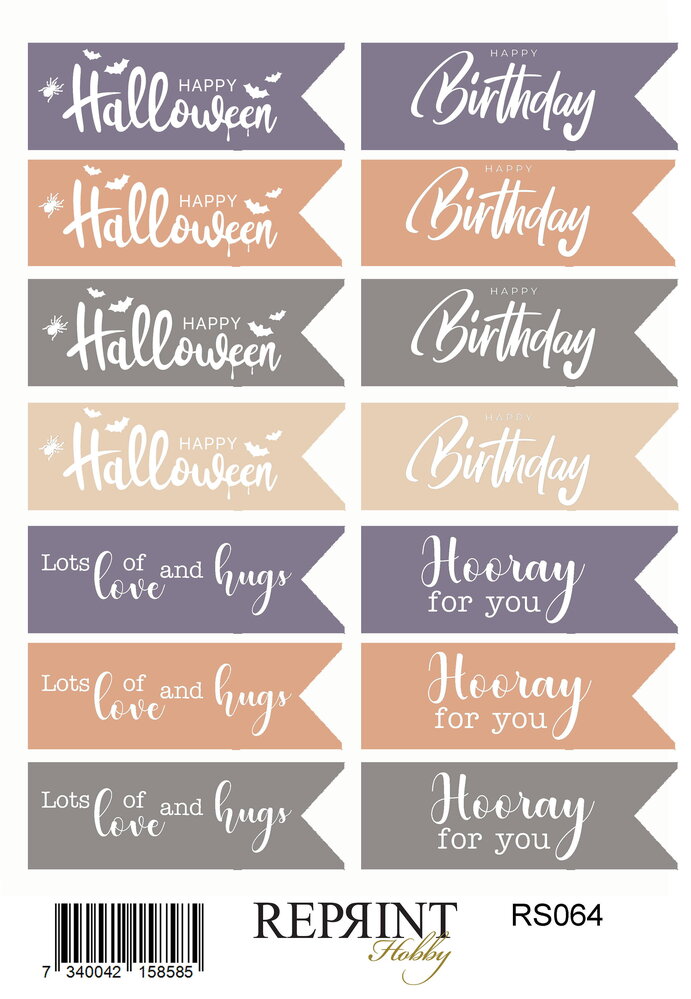 Reprint Enchanted Halloween 10x16cm Stickers Tekst (RS064) Reprint Enchanted Halloween 10x16cm Stickers Tekst (RS064)