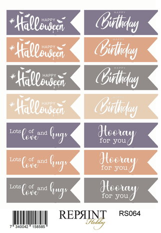 Reprint Enchanted Halloween 10x16cm Stickers Tekst (RS064) Reprint Enchanted Halloween 10x16cm Stickers Tekst (RS064)