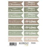 Reprint Cozy Christmas 10x16cm Stickers Tekst (RS069)