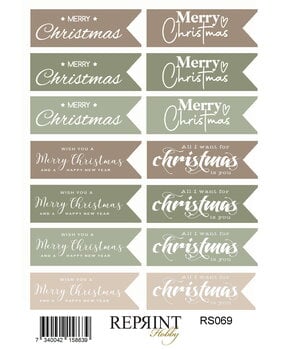 Reprint Cozy Christmas 10x16cm Stickers Tekst (RS069)