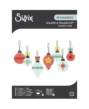 Sizzix Framelits Die w/Stamps by 49 and Market Baubles (11+19pcs) (667019)